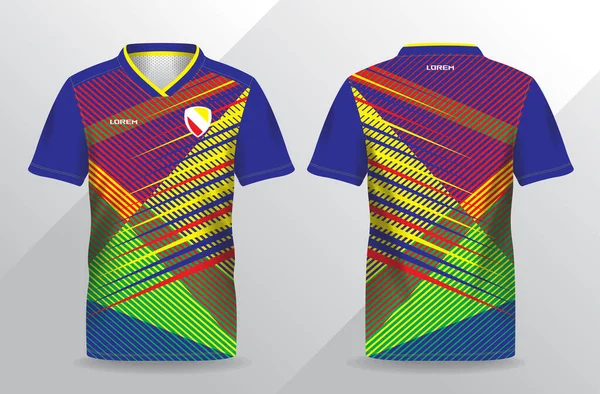 Futbol ve futbol tişörtü şablonu için soyut renkli spor forması