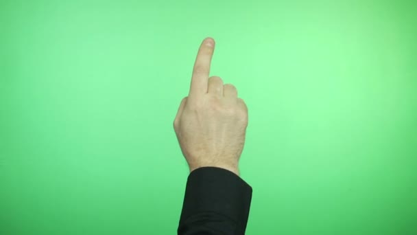 Handgesten im grünen Hintergrund — Stockvideo