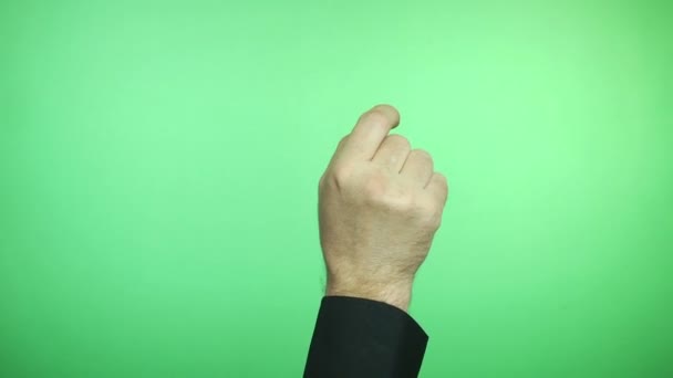 緑の背景の手のジェスチャー — ストック動画