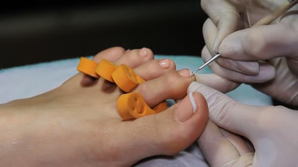 Manicura de uñas de cosméticos — Vídeos de Stock