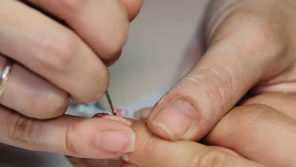 Manicura de uñas de cosméticos — Vídeos de Stock