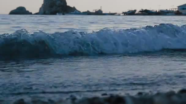 Noite das Ondas do Mar — Vídeo de Stock