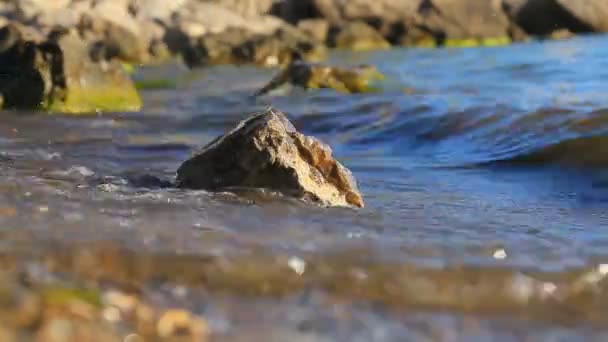 Água do mar de pedra — Vídeo de Stock