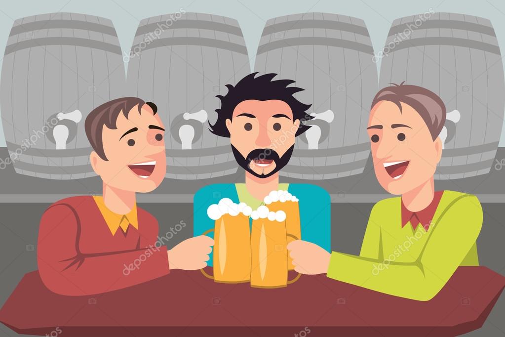 Three friends drinking beer Stock Vector Image by ©  #103552668