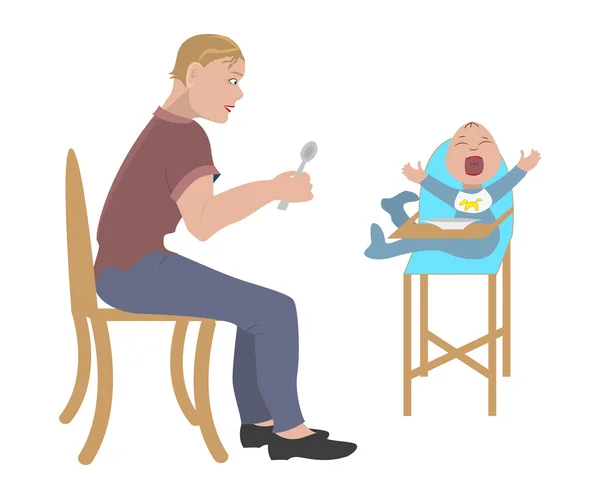 Father feeding baby — Free Stock Photo