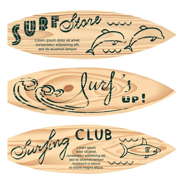 285_set av surf logotyper — Stock vektor