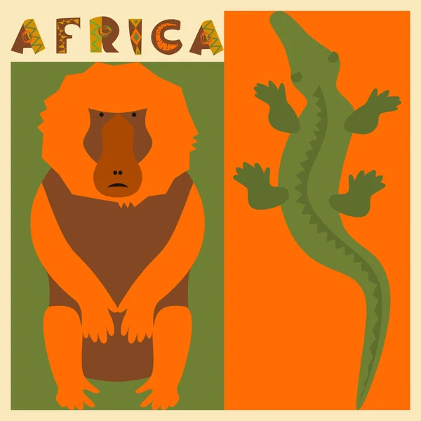 アフリカの動物の 342_Vector セット — ストックベクタ