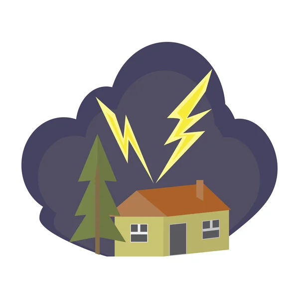 Lightning strike illustration — Stock Vector