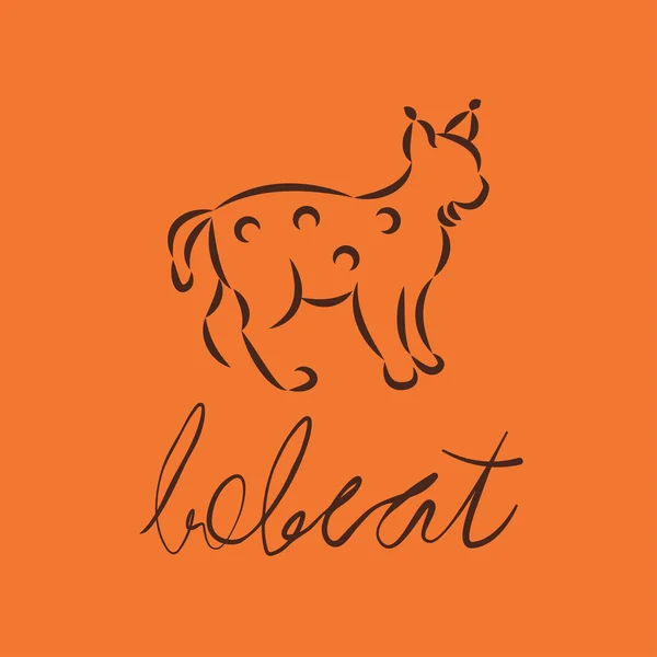 Silhouet van een Bobcat — Stockvector