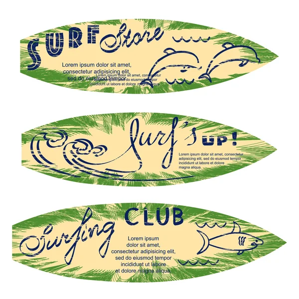 Uppsättning av surf logotyper — Stock vektor