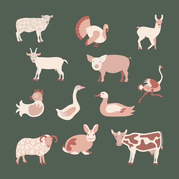 Conjunto de animales — Vector de stock