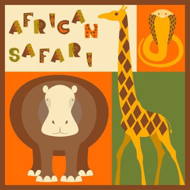 Afrika hayvanları vektör kümesi