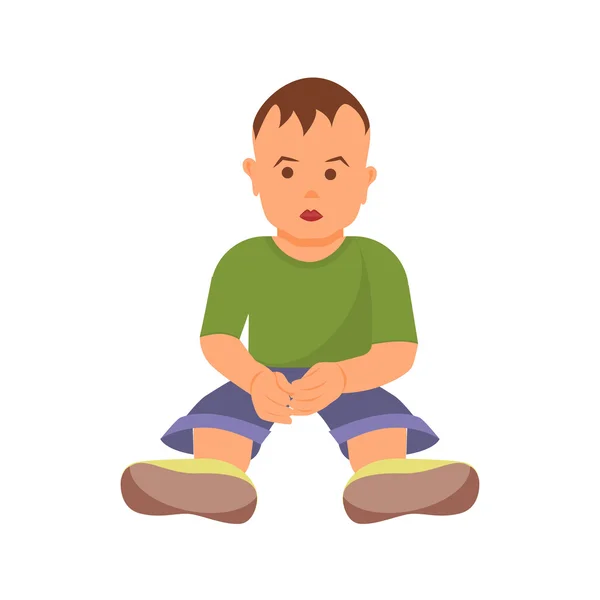 Sits Child. Little baby boy. — Stock Vector