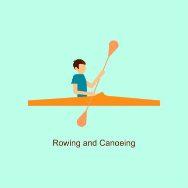 Spor insanlar faaliyetleri simgesi kürek ve Kano