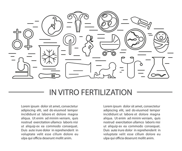 Conjunto de ícones fertilização in vitro —  Vetores de Stock