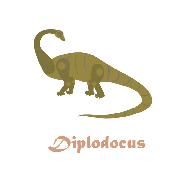 Rettile giurassico. Dinosauro Diplodocus — Vettoriale Stock