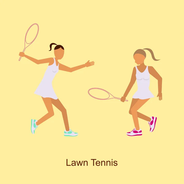 Spor insan faaliyetleri simgesi Lawn Tennis i — Stok Vektör