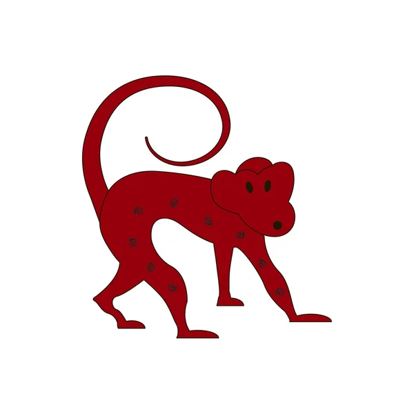 Symbole du zodiaque chinois singe rouge — Image vectorielle