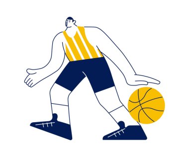 Basketbolcu topla koşuyor 