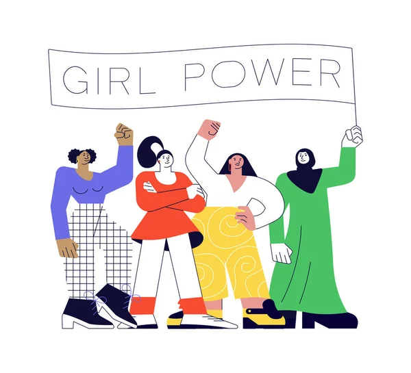 Dívka moc a feminismus koncept — Stockový vektor