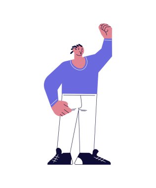 Afrikalı Amerikalı adam ilk vektörünü kaldırdı