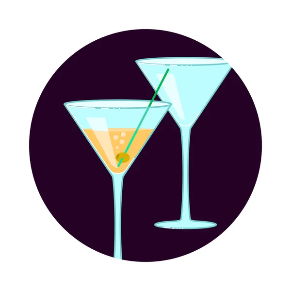 Exotic cocktail Social Media icon vector illustration — Stock Vector