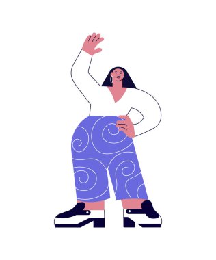 African woman standing and waving hand