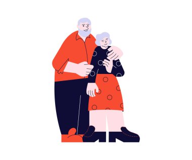 Elderly couple people standing together