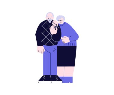 Elderly couple people standing together
