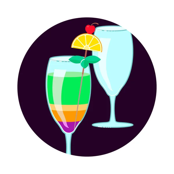 Exotic cocktail Social Media icon — Stock Vector