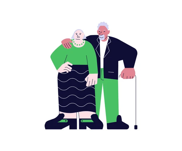 Elderly couple people standing together — Stock Vector