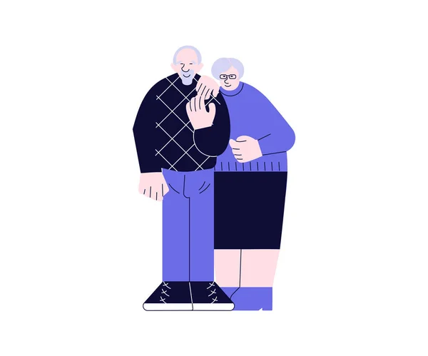 Ancianos pareja personas de pie juntos — Vector de stock