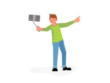 Genç adam vlogger canlı yayın yapıyor