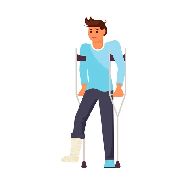 Hombre lesionado con la pierna rota — Archivo Imágenes Vectoriales