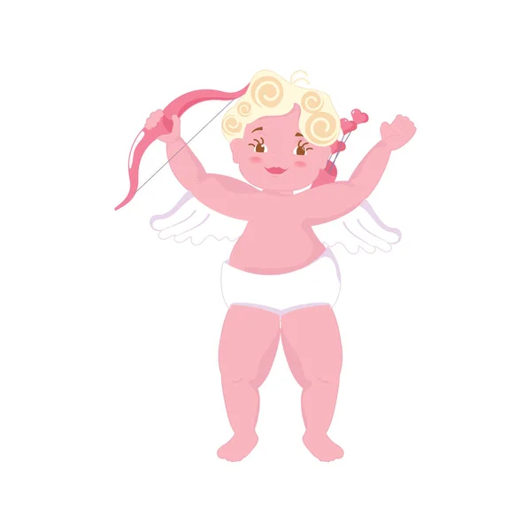 Lindo bebé Cupido — Vector de stock