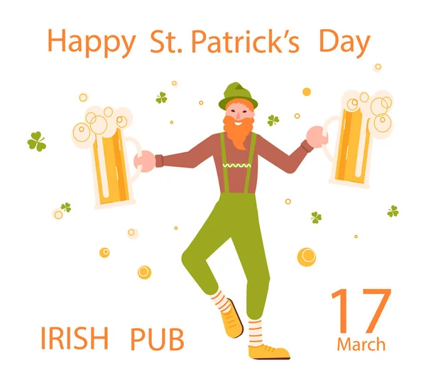 Carte de voeux de la Saint Patricks Day — Image vectorielle