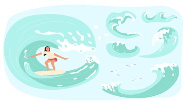 Sörf dalgaları seti