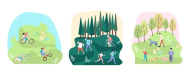 Bir grup insan parkta dinleniyor.