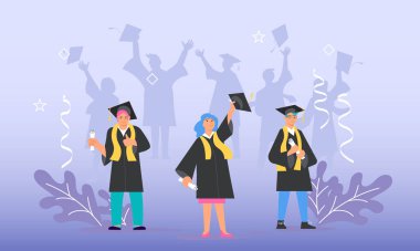 Mutlu mezun adam akademik diploma alıyor.