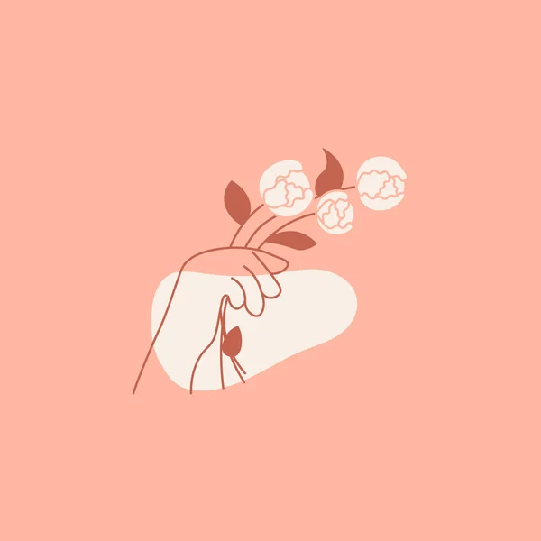 Hand mit Blume abstrakt Logo-Design-Vorlage — Stockvektor