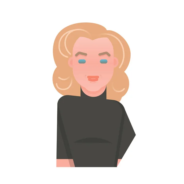Belle avatar femme blonde sur fond blanc. — Image vectorielle