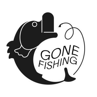 Beyaz arkaplanda izole edilmiş basit logo balığı