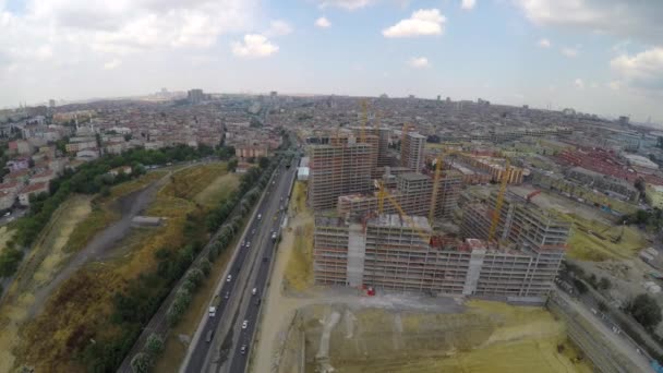 Aerial footage av byggarbetsplats — Stockvideo