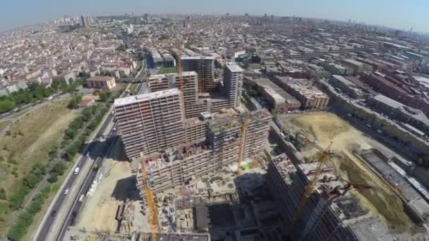 Aerial footage av byggarbetsplats — Stockvideo