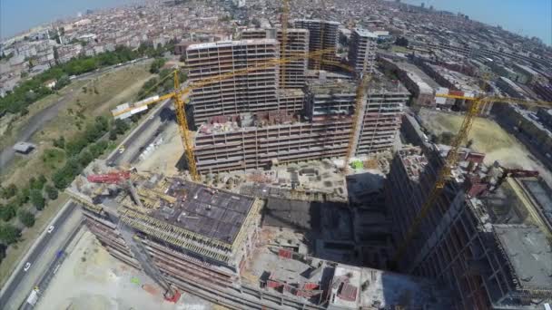 Aerial footage av byggarbetsplats — Stockvideo