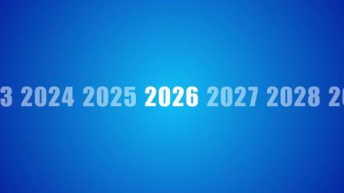 Mutlu yıllar 2026 Mavi Arkaplan 'da Havai fişekli Metin