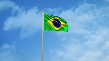 Ulusal Gurur için Alfa Matte ile Brezilya Bayrak Direğinde Dalgalanma