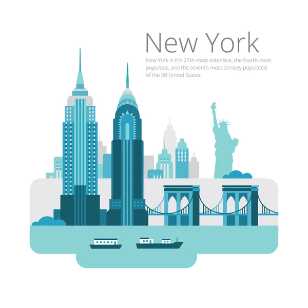 New York Architecture Skyline Stock Illustration