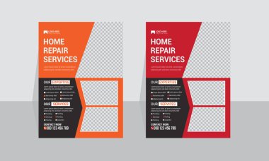 Boya, tesisat, elektrik, tamirat ve konut geliştirme reklamları için göz alıcı ev bakımı ve onarım şablonu