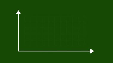 İş İstatistikleri için Izgara Satır Kutuları Animasyonu, Veri Görselleştirmesi, Finansal Raporlar ve Yeşil Ekran Üzerinde Profesyonel Bilgi Kullanımı Oku Büyütme Grafiği